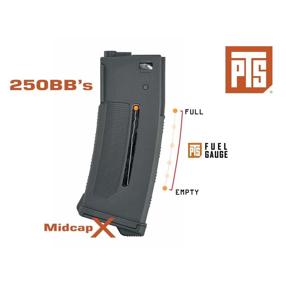 PTS Enhanced Polymer Magazine (EPM1) 250BB Midcap SIYAH AEG Şarjörü