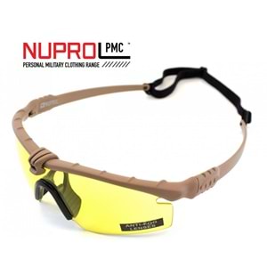 Nuprol Airsoft Gözlük TAN Çerçeve, Sarı Cam 6042-TNYE