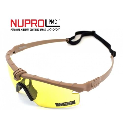 Nuprol Airsoft Gözlük TAN Çerçeve, Sarı Cam 6042-TNYE