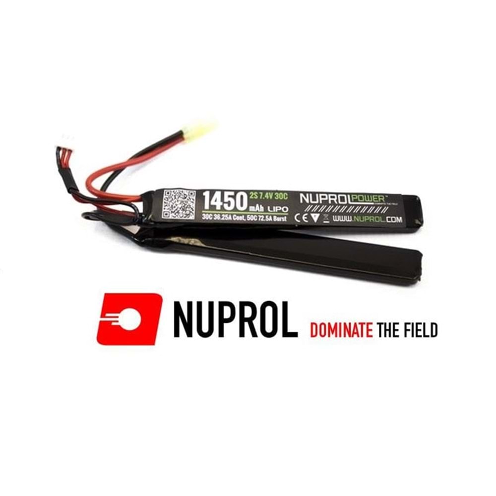 Nuprol AIRSOFT LIPO PIL 7.4V 1450MAH 30C NUNCHUCK
