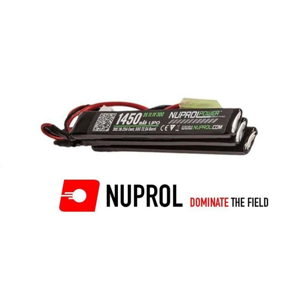 Nuprol AIRSOFT LIPO PIL 11.1V 1450MAH 30C NUNCHUCK (8057)