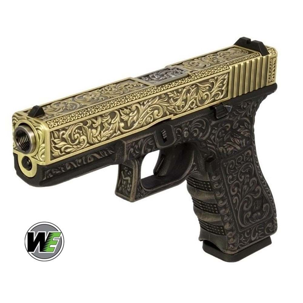 WE G17 Glock 17 ETCHED IVORY Bronze SE Gravürlü Glock Airsoft Tabanca