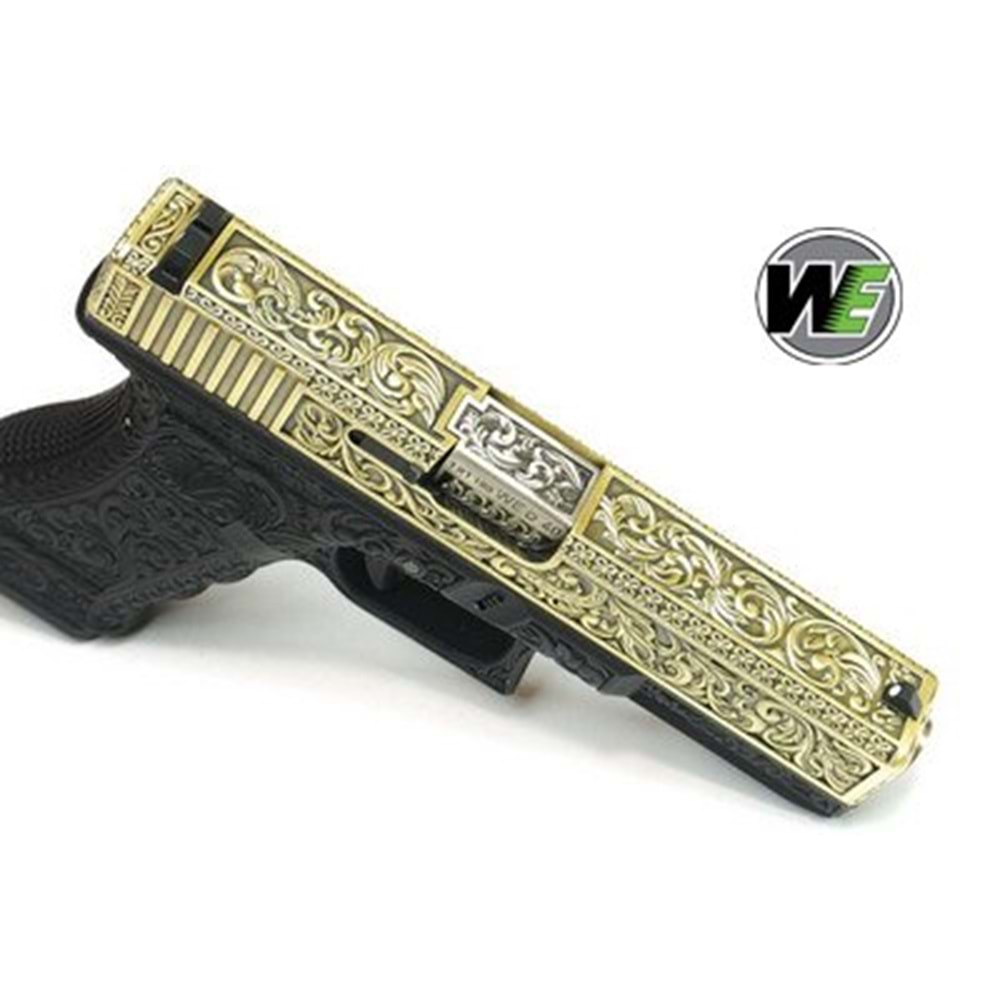 WE G17 Glock 17 ETCHED IVORY Bronze SE Gravürlü Glock Airsoft Tabanca