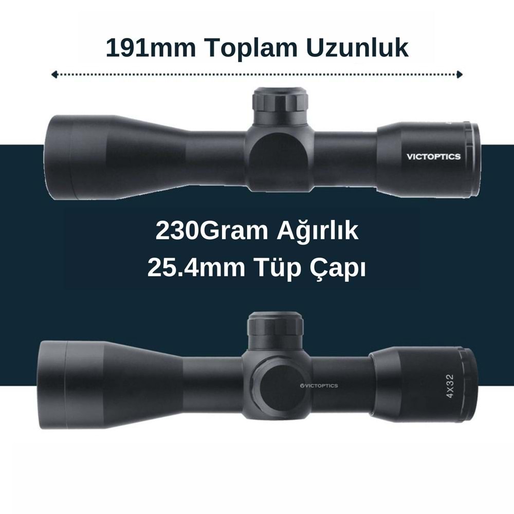 Victoptics B1 4x32C Kısa Tüfek Dürbünü OPSL-25