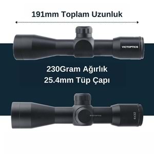 Victoptics B1 4x32C Kısa Tüfek Dürbünü OPSL-25