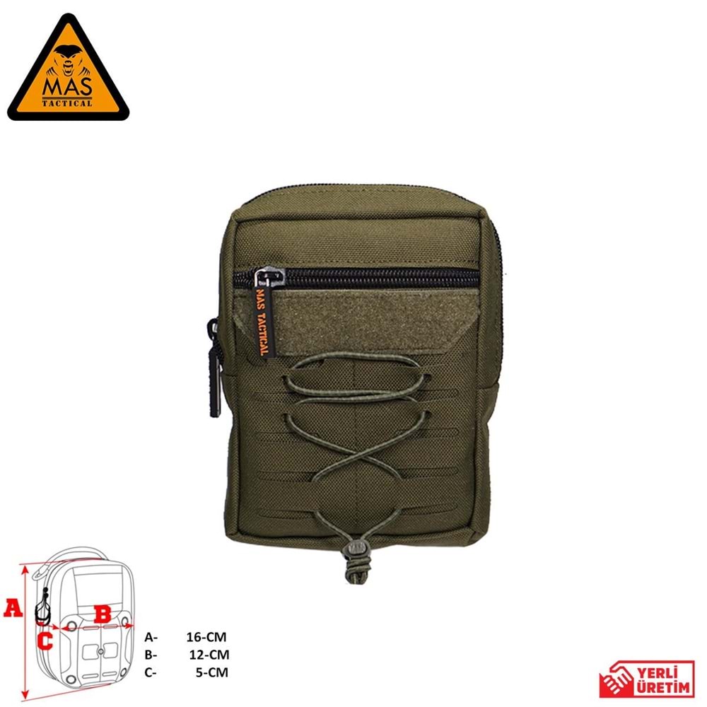 Yardımcı Cep Dikey Haki-M MAS-101-10-20-M