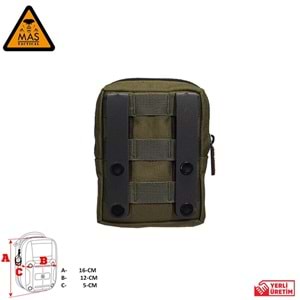 Yardımcı Cep Dikey Haki-M MAS-101-10-20-M