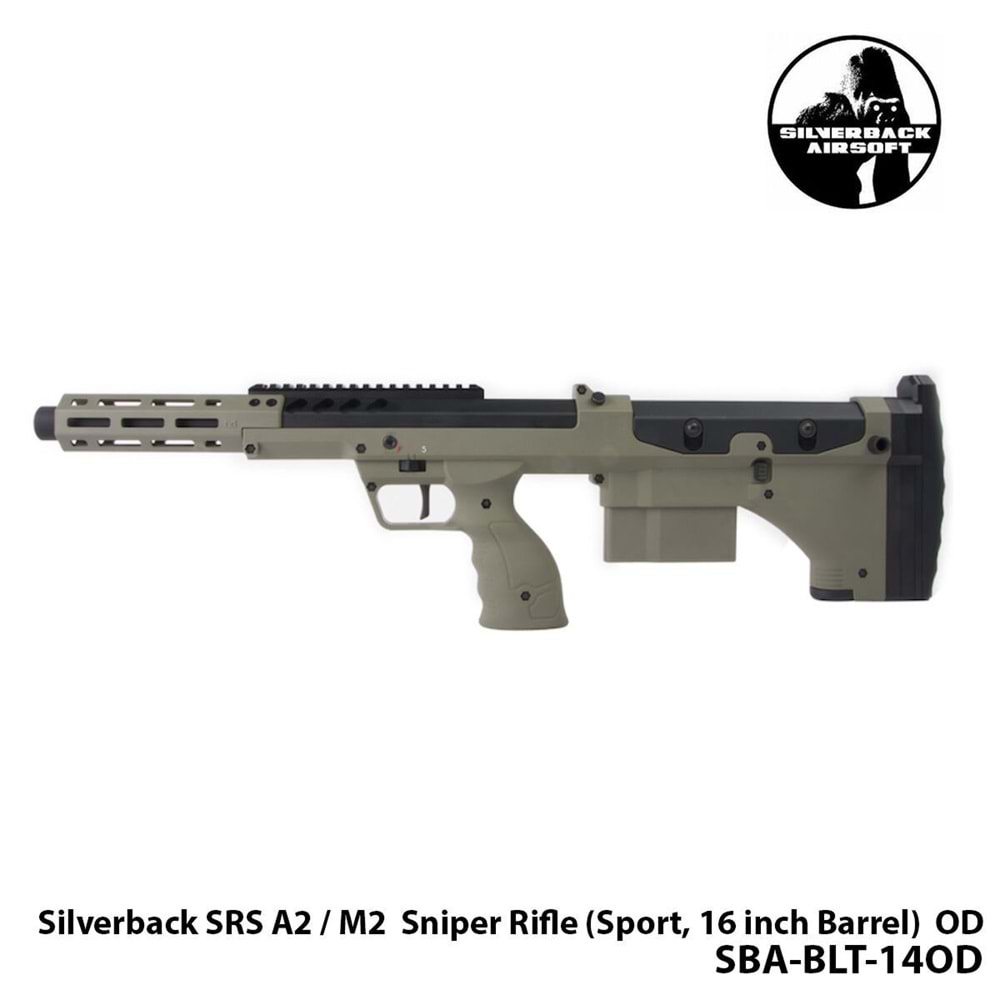 Airsoft Tüfek Silverback Sniper SRS A2 / M2 16\'\'-HAKİ-SBA-BLT-14OD