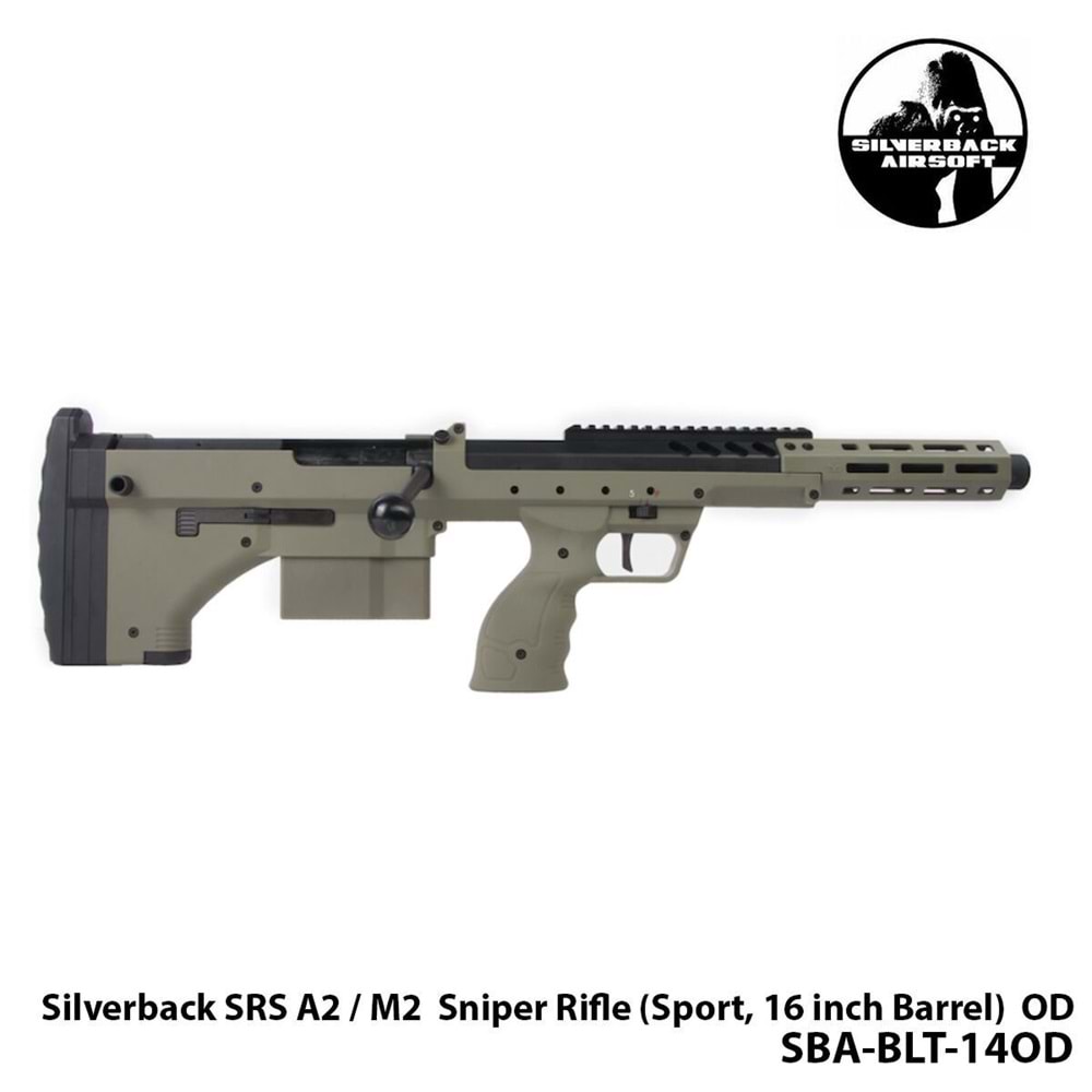 Airsoft Tüfek Silverback Sniper SRS A2 / M2 16\'\'-HAKİ-SBA-BLT-14OD