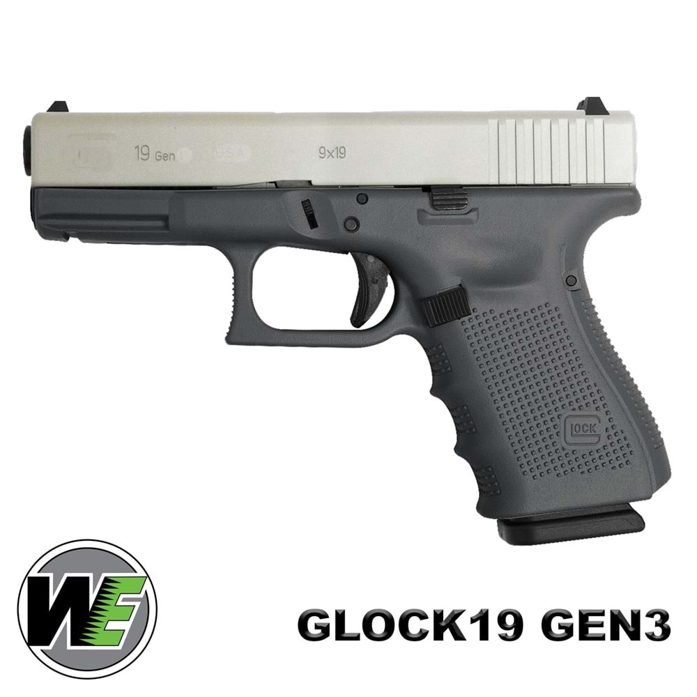 Airsoft Tabanca WE Glock 19 Siyah/Gümüş WE-G003B-SV