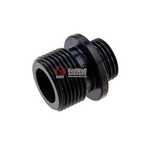 DYNAMIC PRECISION AIRSOFT BARREL THREAD ADAPTER 11MM CW TO 14MM CCW (STAINLESS STEEL) - BLACK