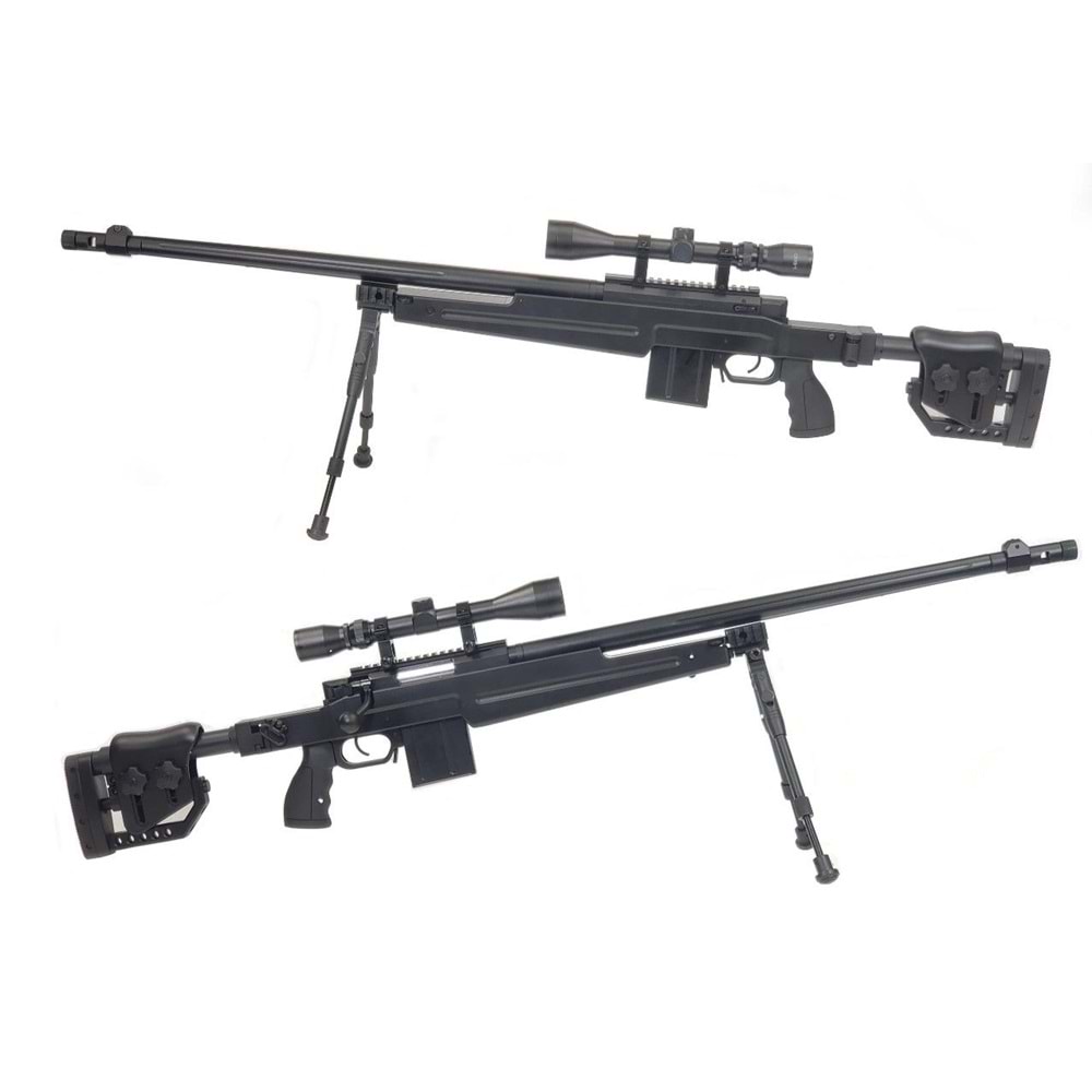 Airsoft Tüfek WELL MB4415D Air Cocking Sniper Rifle w/Scope & Bipod (Folding Stock)