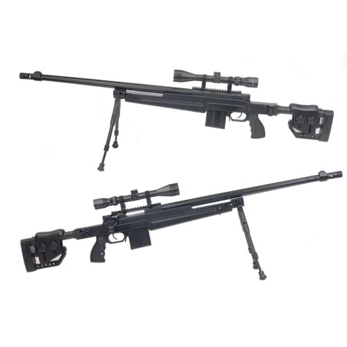 Airsoft Tüfek WELL MB4415D Air Cocking Sniper Rifle w/Scope & Bipod (Folding Stock)