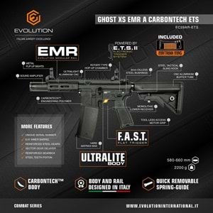 Airsoft Tüfek Evolution Ghost XS EMR A Carbontech ETS *EC29AR-ETS*