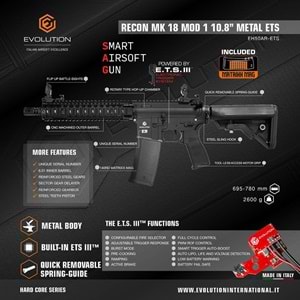 Airsoft Tüfek Evolution Recon MK18 Mod. 1 10.8\'\' ETS *EH50AR-ETS*