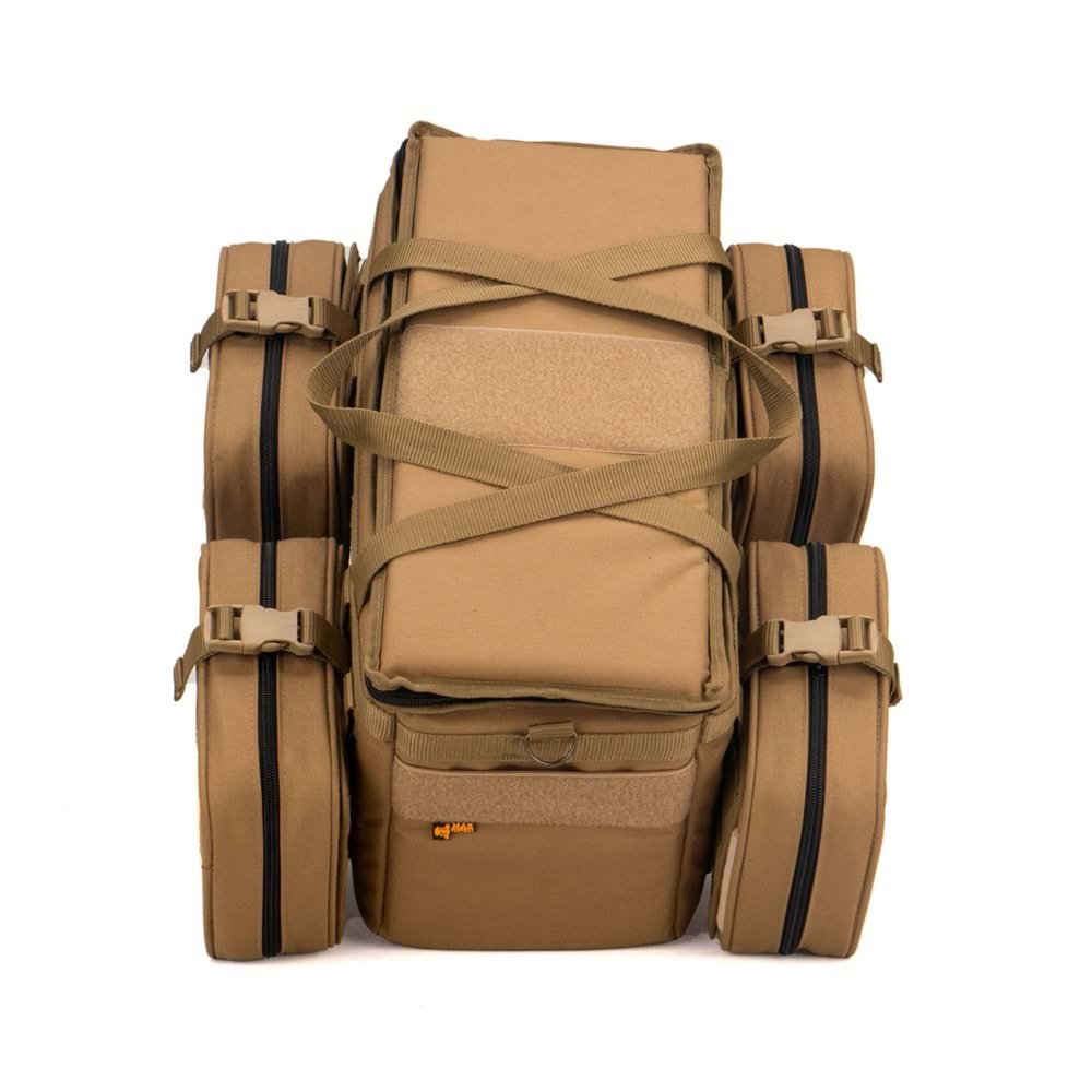 Teçhizat Çantası 35Lt (Modüler Set) Tan 47X26X20Cm Yatay Çantalı