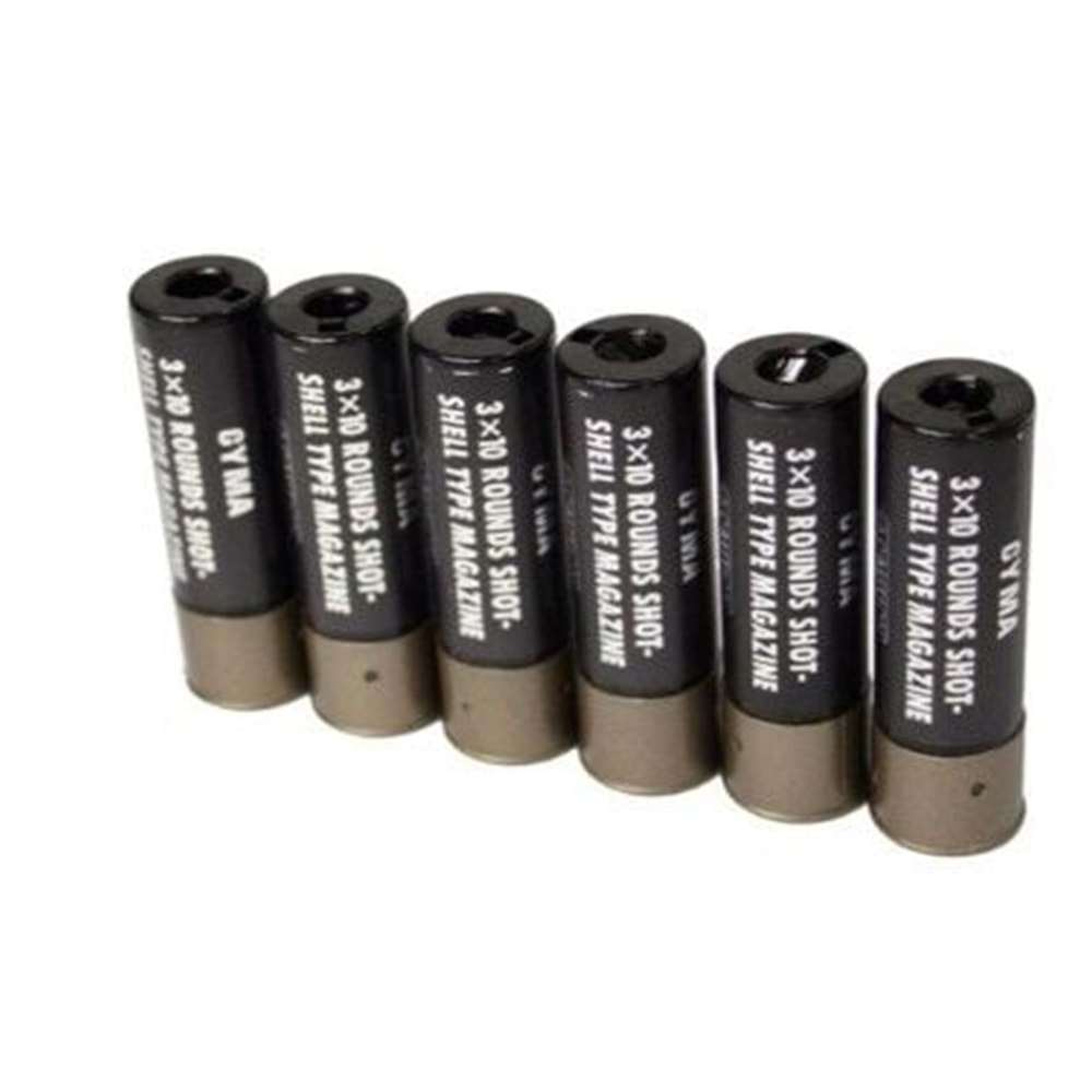 CYMA 30rds Shotgun Shell Type Mgazine SET 1 Pack 6 Shell Black SKU: CMMGM069A