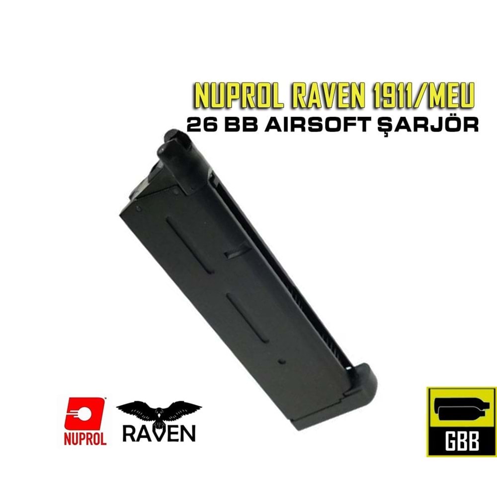 Nuprol Raven COLT MEU/1911 26 BB AIRSOFT TABANCA ŞARJÖRÜ - Siyah