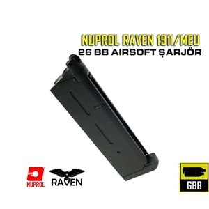 Nuprol Raven COLT MEU/1911 26 BB AIRSOFT TABANCA ŞARJÖRÜ - Siyah