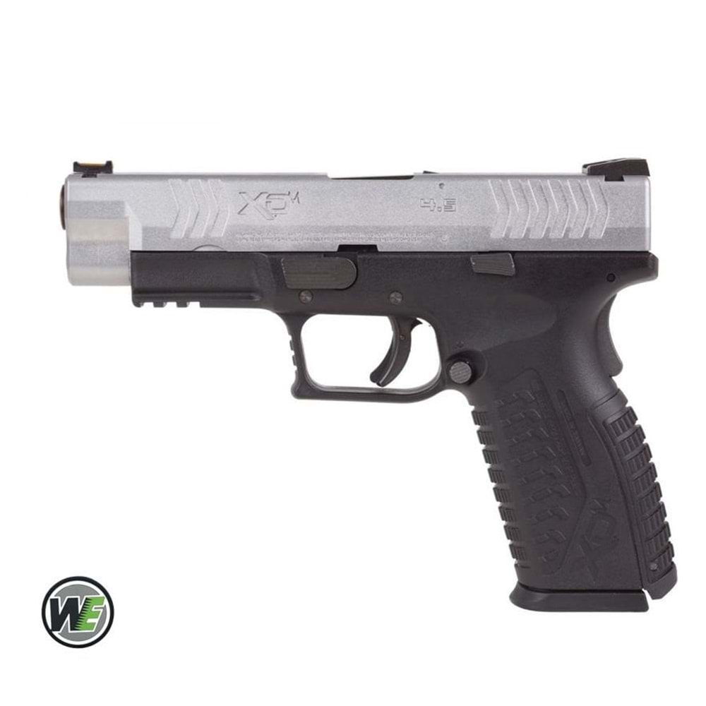 WE Springfield Armory XDM4.5 SILVER 2TONE 6mm GBB Airsoft Tabanca