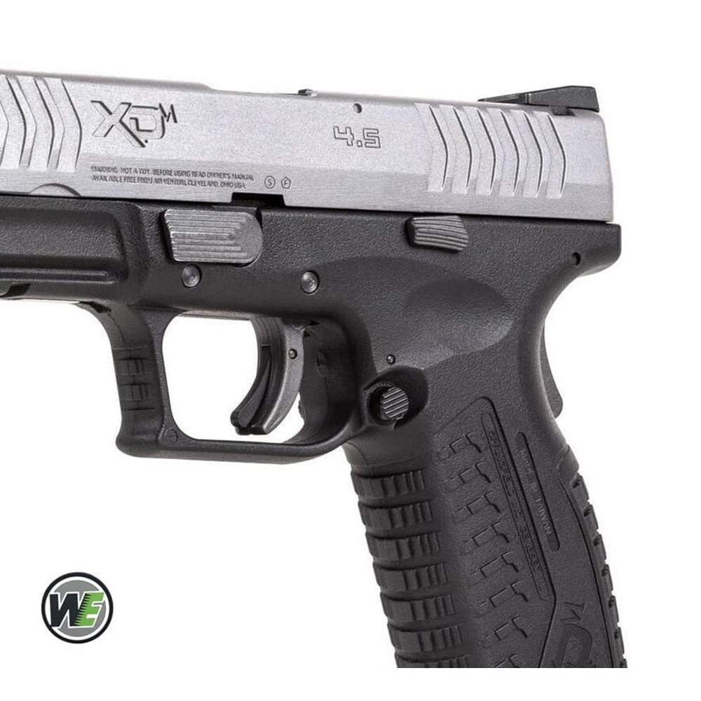 WE Springfield Armory XDM4.5 SILVER 2TONE 6mm GBB Airsoft Tabanca