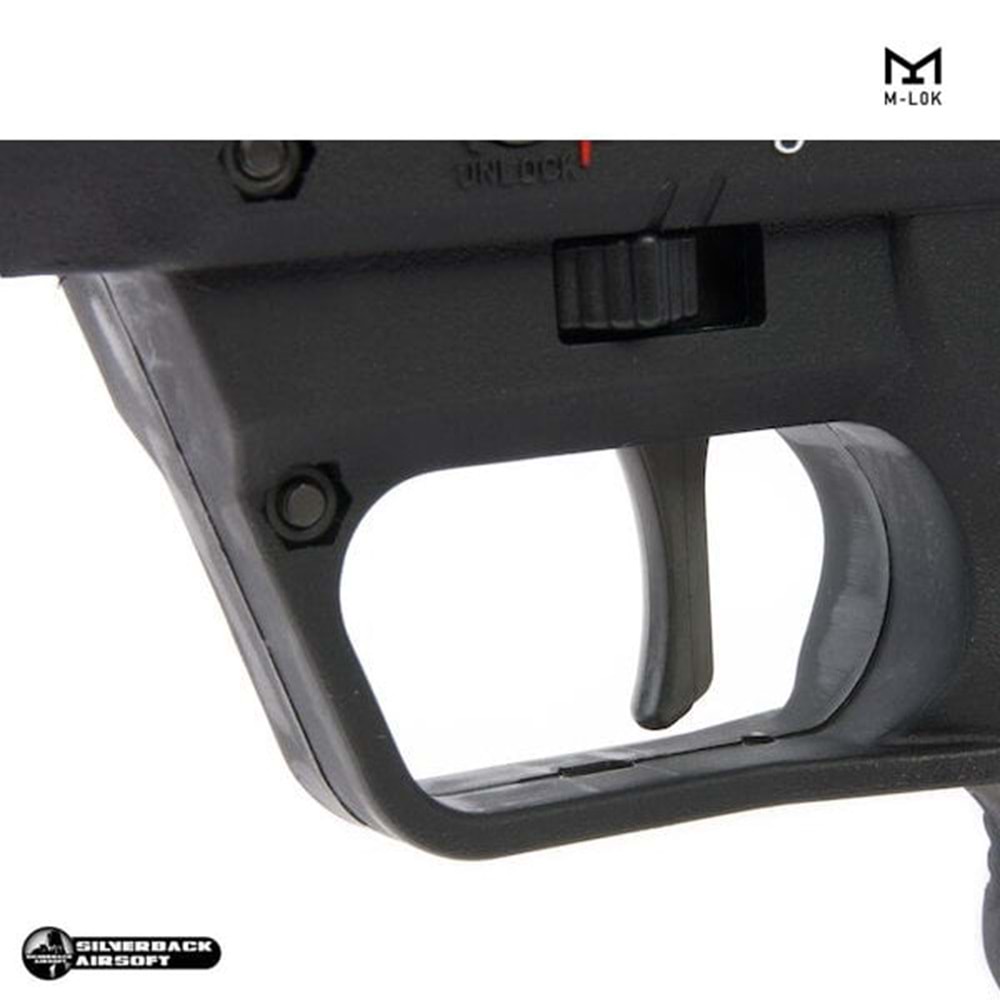 SILVERBACK SRS A2/M2 ''16inç Namlu'' Desert Tech Lisanslı COVERT Airsoft Sniper Tüfek - Siyah