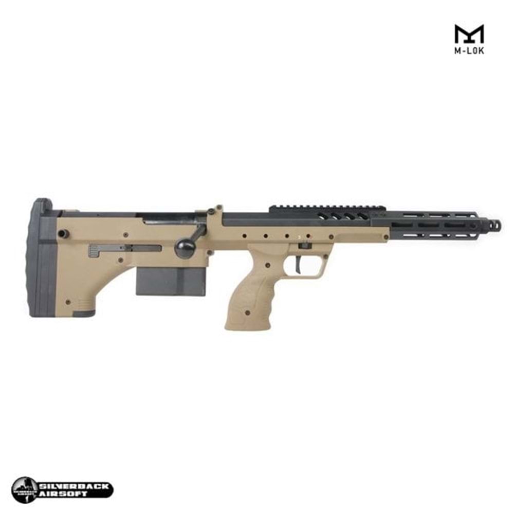 SILVERBACK SRS A2/M2 ''16inç Namlu'' Desert Tech Lisanslı COVERT Airsoft Sniper Tüfek - Tan