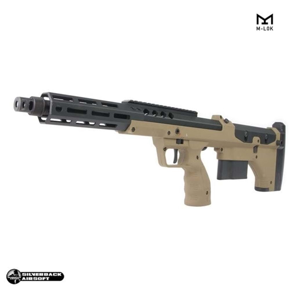 SILVERBACK SRS A2/M2 ''16inç Namlu'' Desert Tech Lisanslı COVERT Airsoft Sniper Tüfek - Tan