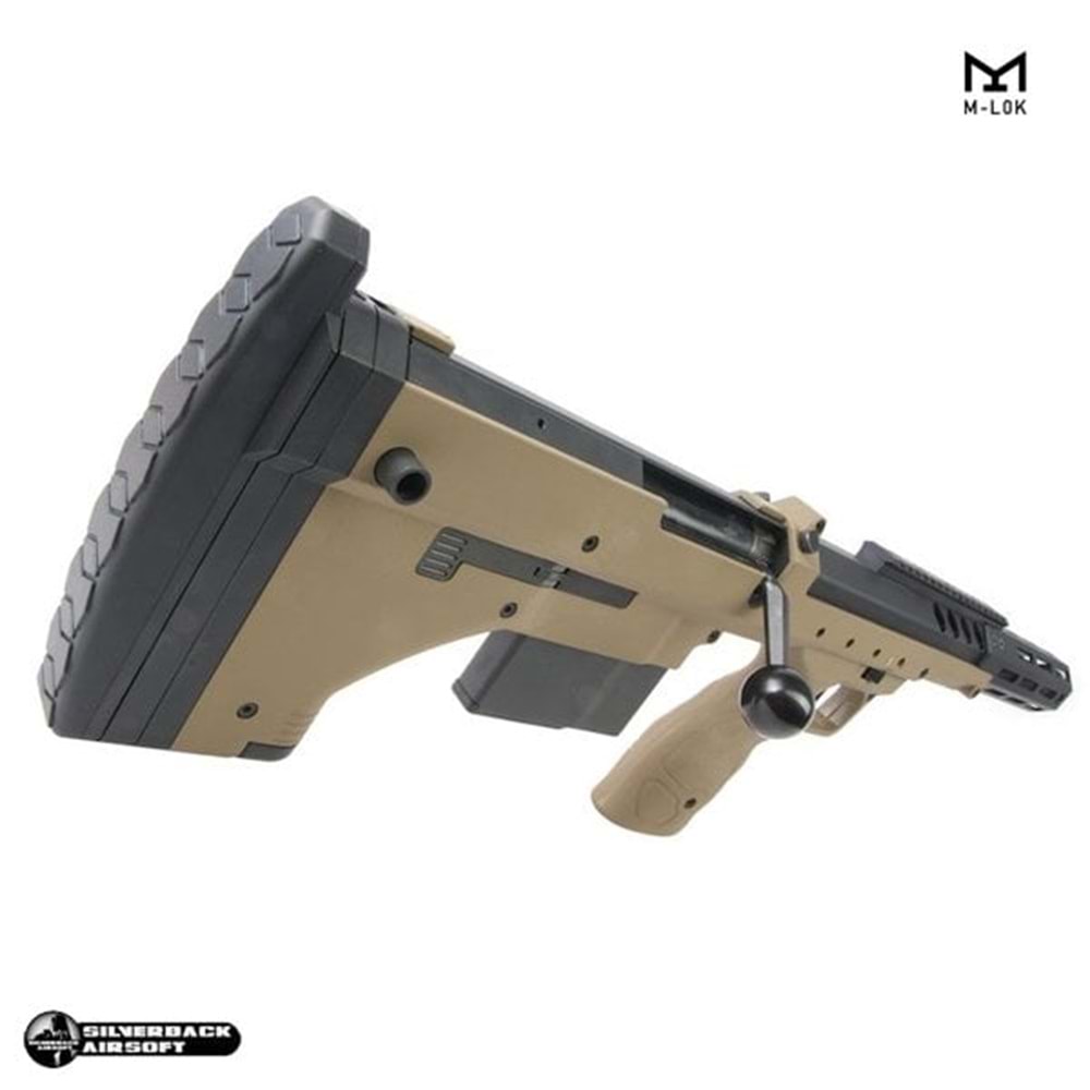 SILVERBACK SRS A2/M2 ''16inç Namlu'' Desert Tech Lisanslı COVERT Airsoft Sniper Tüfek - Tan