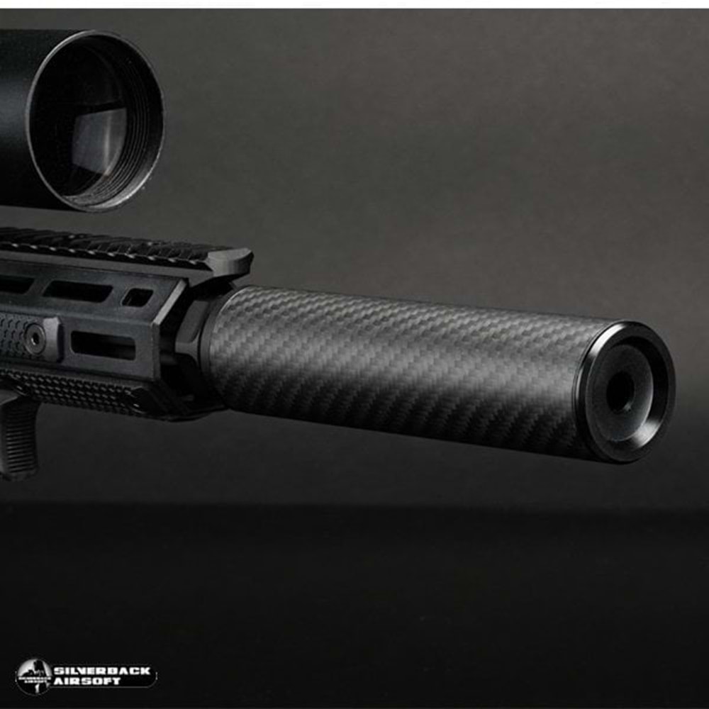 SILVERBACK Karbon Dummy Airsoft Susturucu Replika, Kısa, 14 mm CCW