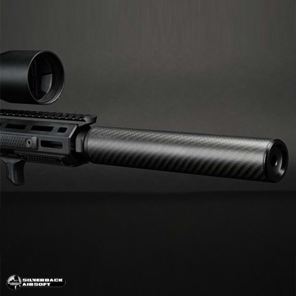 SILVERBACK Karbon Dummy Airsoft Susturucu Replika, Uzun, 14 mm CCW