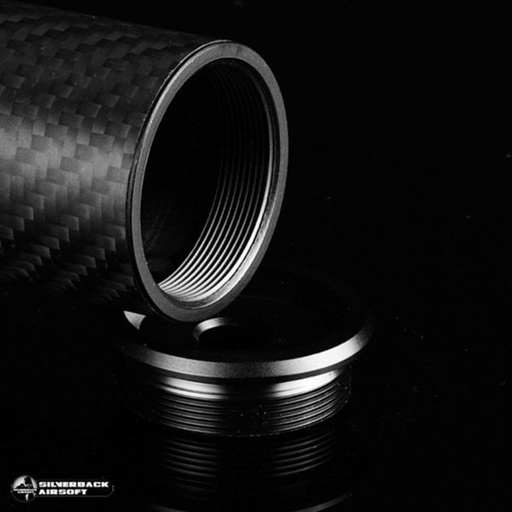 SILVERBACK Karbon Dummy Airsoft Susturucu Replika, Uzun, 14 mm CCW