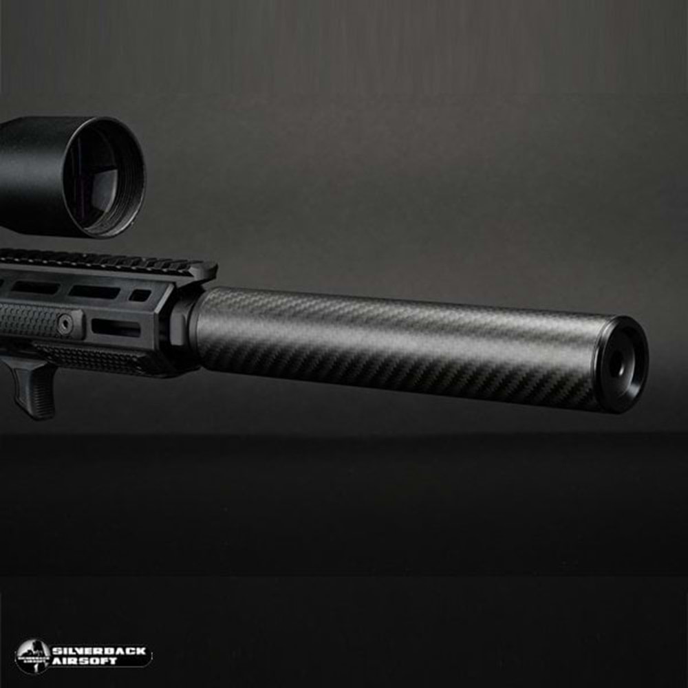 SILVERBACK Karbon Dummy Airsoft Susturucu Replika Uzun 24 mm CW
