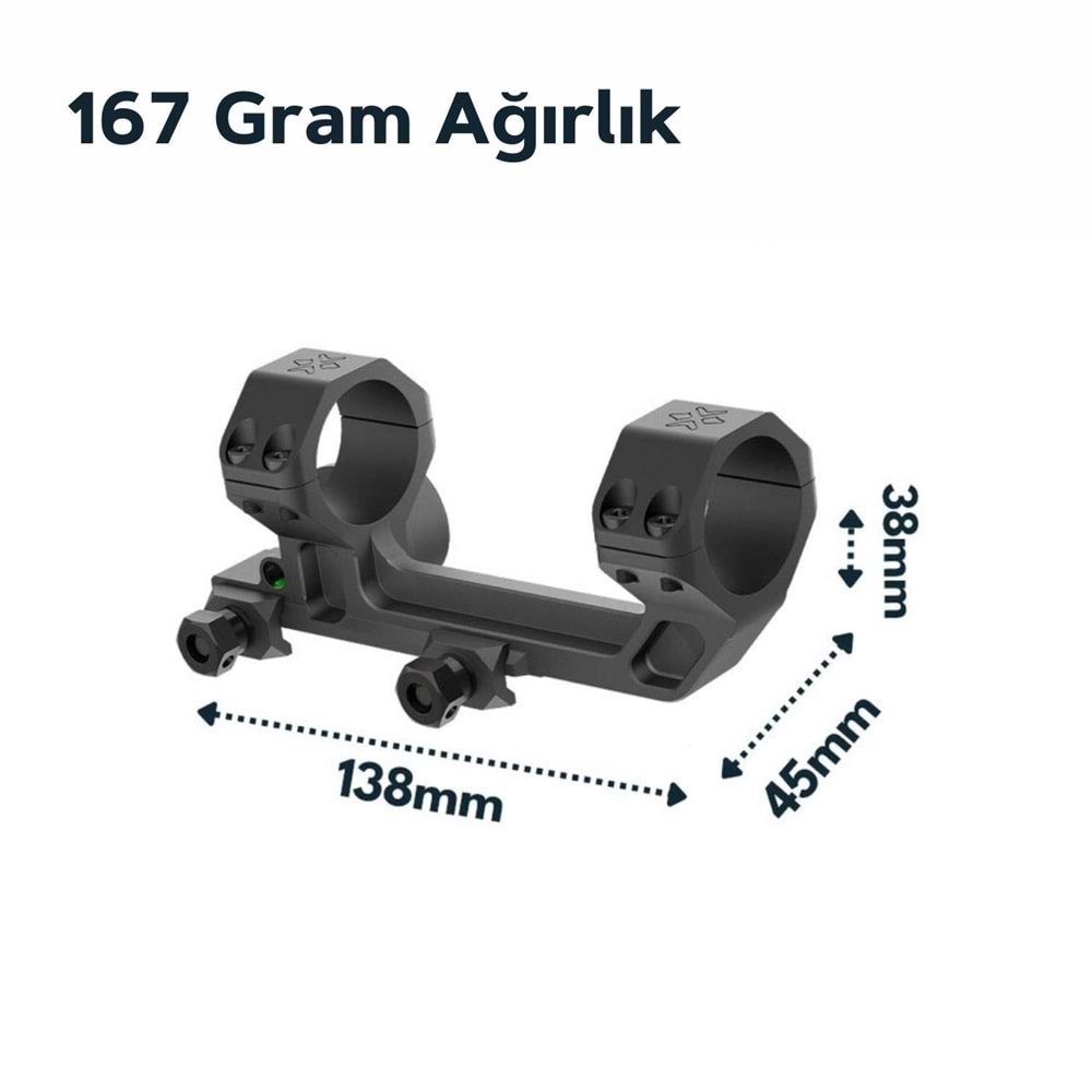 Vector Optics 21mm Ray İçin Su Terazisi ve Eğim Açısı Göstergeli Dürbün Ayağı SCACD-24