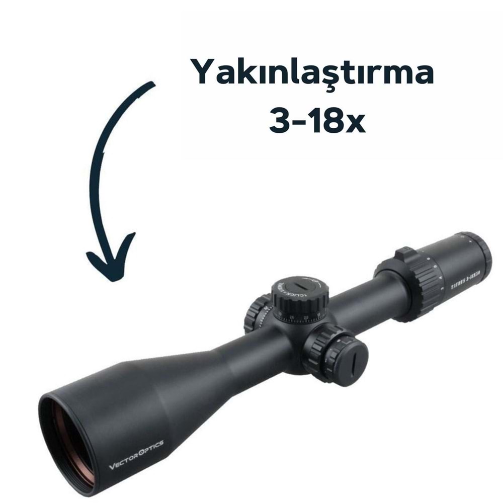 VECTOR Taurus 3-18x50 FFP TÜFEK DÜRBÜNÜ SCFF-11