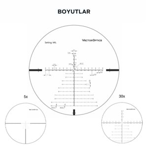 Vector Optics 34mm Continental 5-30x56FFP Tüfek Dürbünü SCFF-30