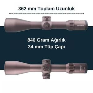 34mm Continental x6 4-24x56 FFP Ranging Tüfek Dürbünü - FDE/Çöl Rengi