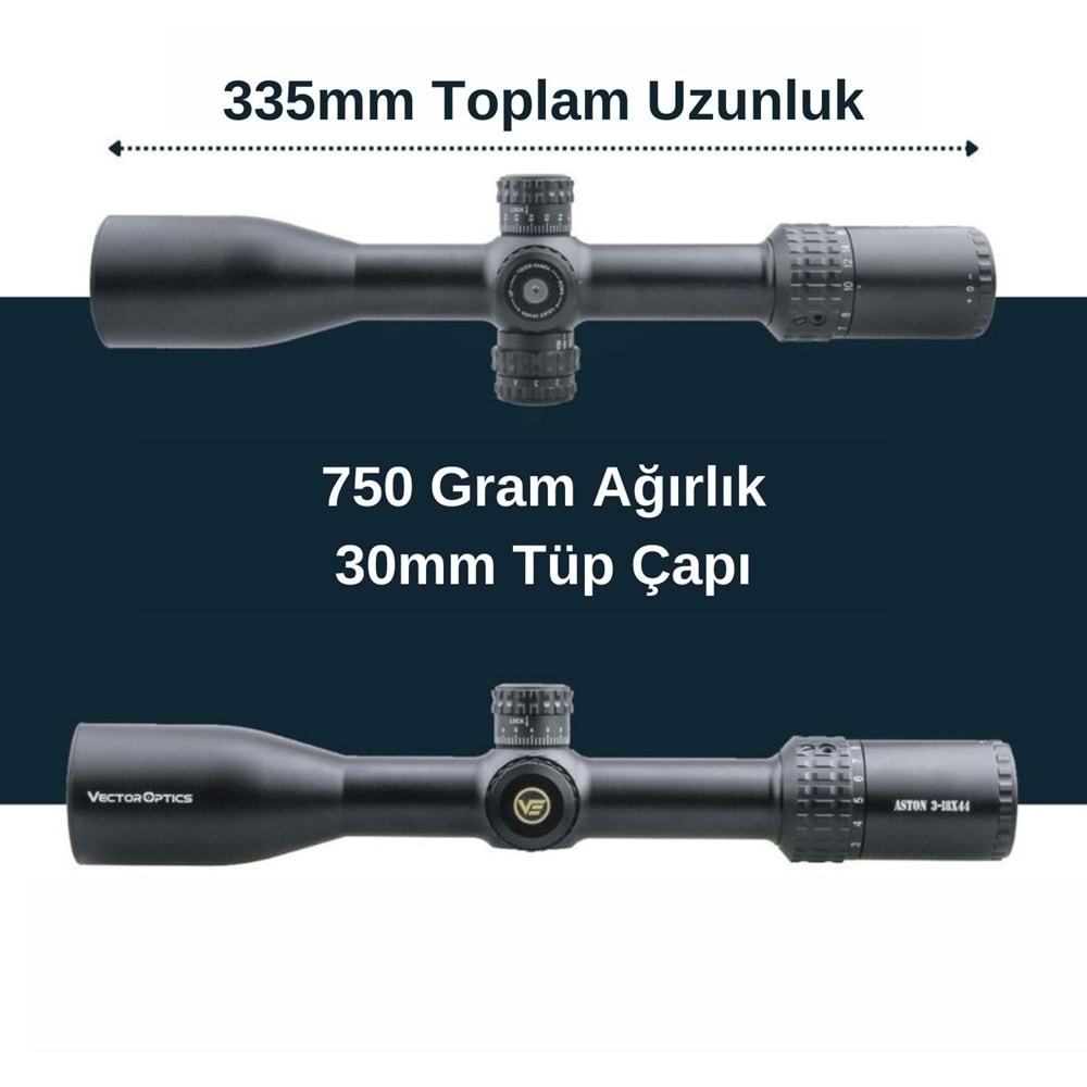 Vector Optics Aston 3-18x44 SFP Tüfek Dürbünü SCOL-23