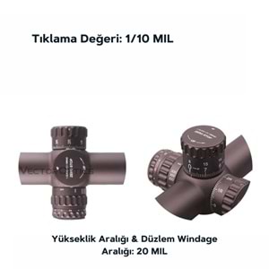 Continental x6 4-24x50 FDE Tactical Tüfek Dürbünü - Çöl Rengi