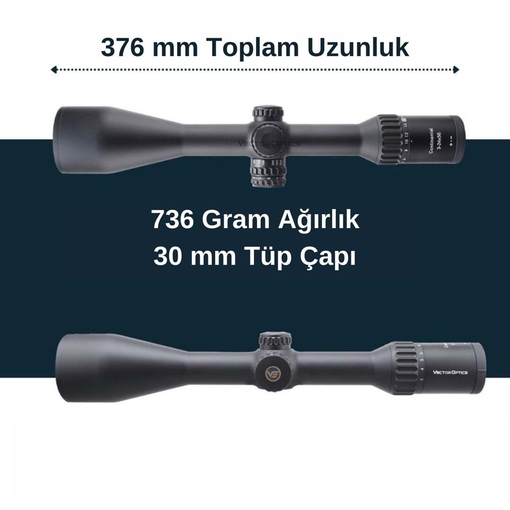 Continental x8 3-24x56 SFP Hunting ED Tüfek Dürbünü