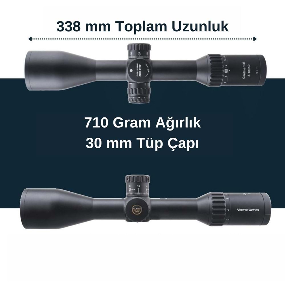 Continental x6 3-18x50 ARI Tactical Lock Tüfek Dürbünü
