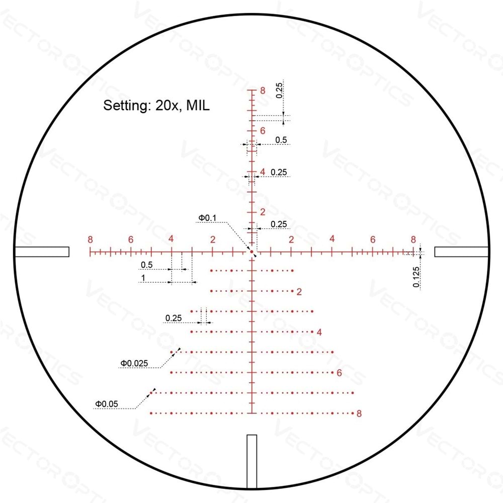 Vector Continental x8 3-24x56 SFP ZERO STOP Tactical Scope ED SCOL-T50