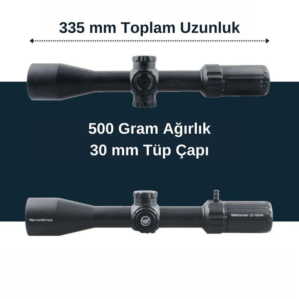 Vector Optics MARKSMAN 3.5-10X44 SFP Tüfek Dürbünü SCOM-04