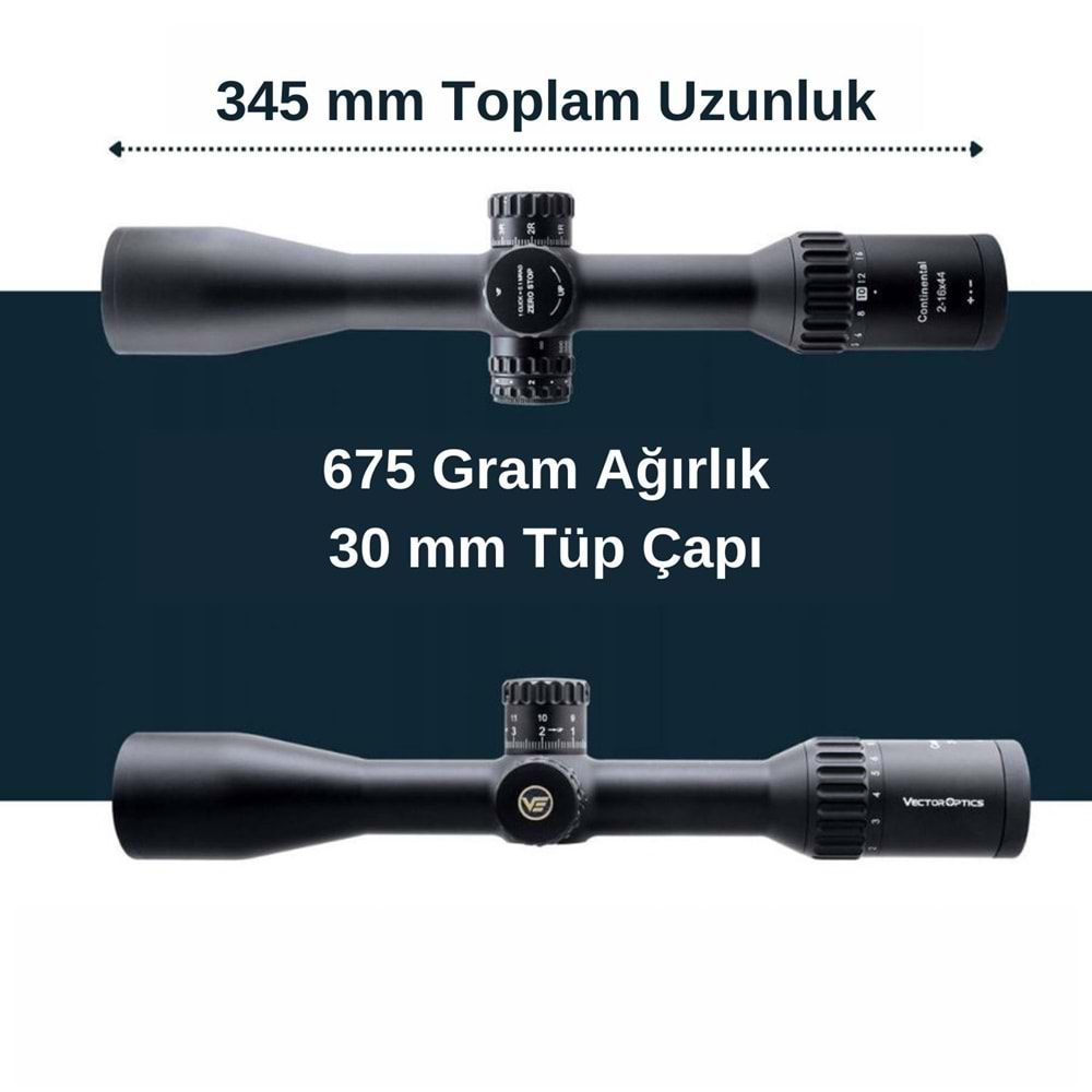 Vector Optics CONTINENTAL X8 2-16X44 SFP ED TACTICAL Tüfek Dürbünü SCOM-T39