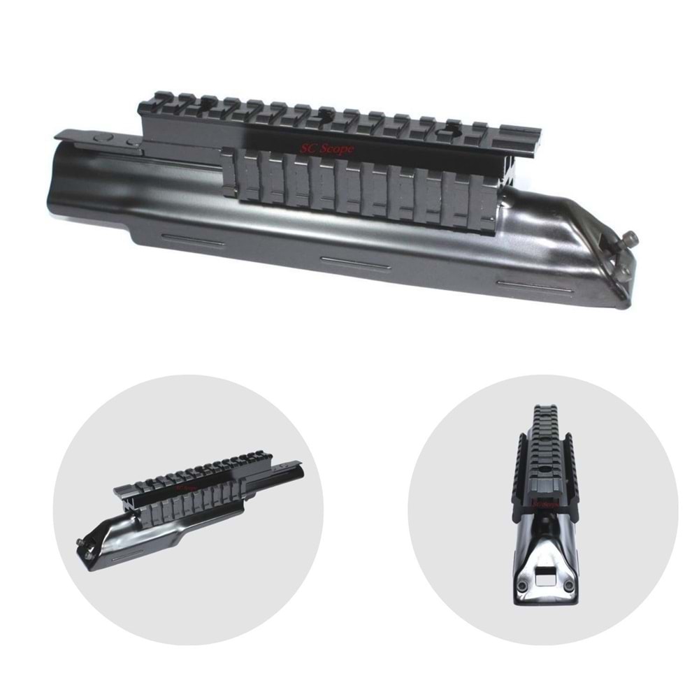 AK47 AK74 üst kapağa monte 3'lü ray sistemi