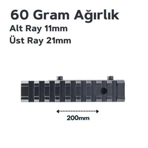 Dürbün Rayı çeviricisi 11mm'den 21m'ye