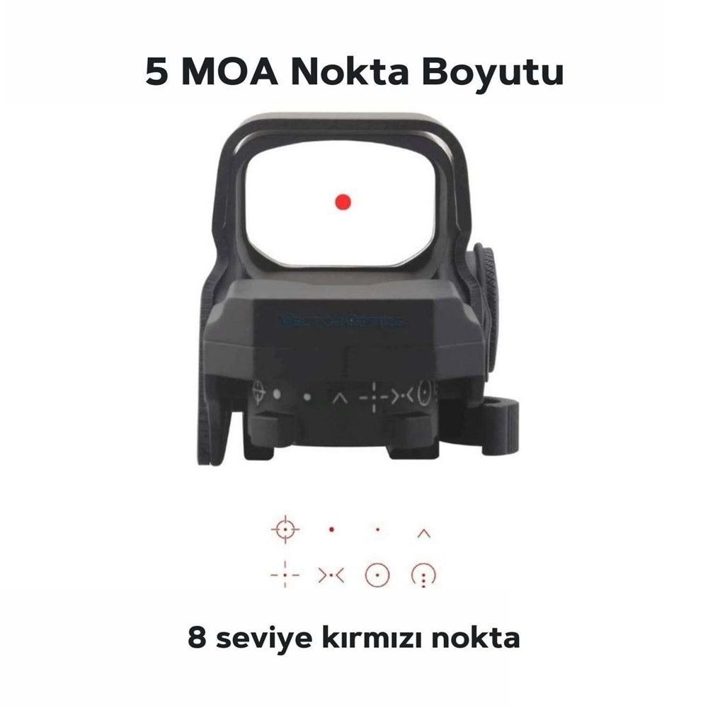 SCRD-04SI Vector Optics Omega 8 Reticle Economic Red Dot Nişangah