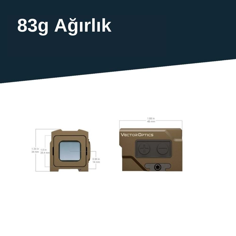 Vector Optics Frenzy Plus 1x18x20 FDE Çöl Rengi Reflex Sight Coyote SCRD-F63
