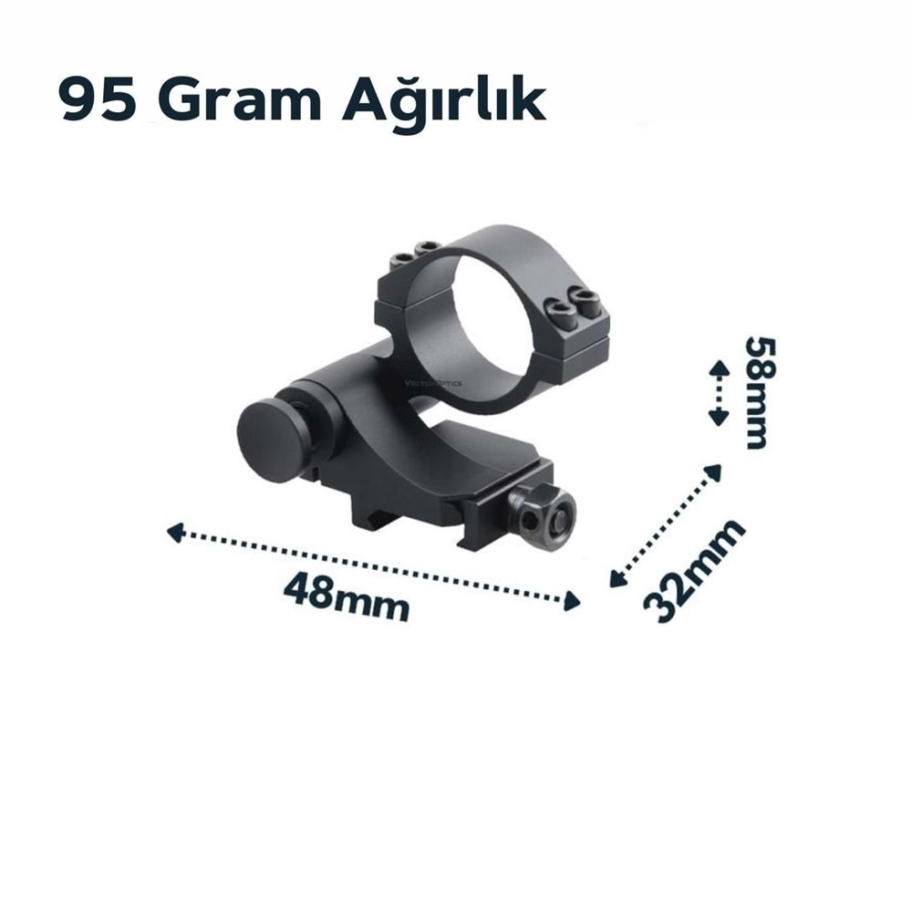 Vector Optics 30mm Dürbün ve Magnifier için yana katlanır picatinny montaj ayağı SCTM-17