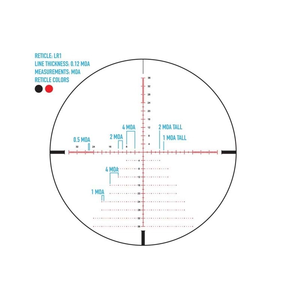Sightmark Citadel 3 18x50 LR1 FFP Tüfek Dürbünü - Siyah